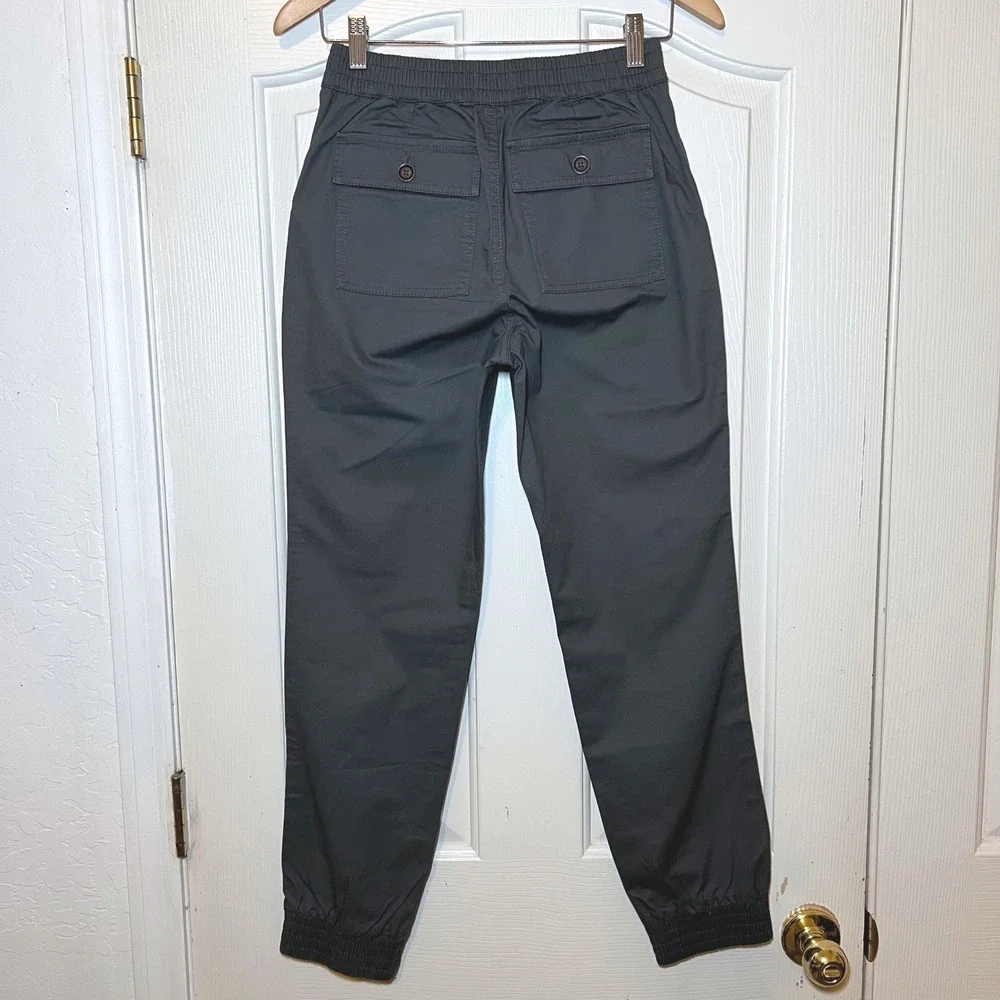 Pact Organic Cotton Twill Ankle Zip Joggers Charcoal Hiking Utility Pants XS